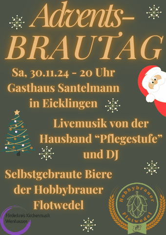 Plakat zum Adventsbrautag am Samstag, 30.11.2024, 20 Uhr, Gasthaus Santelmann in Eicklingen