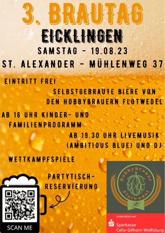 Plakat zum 3. Brautag am Samstag, 19.08.2023, St. Alexander, Mühlenweg 37 in Eicklingen